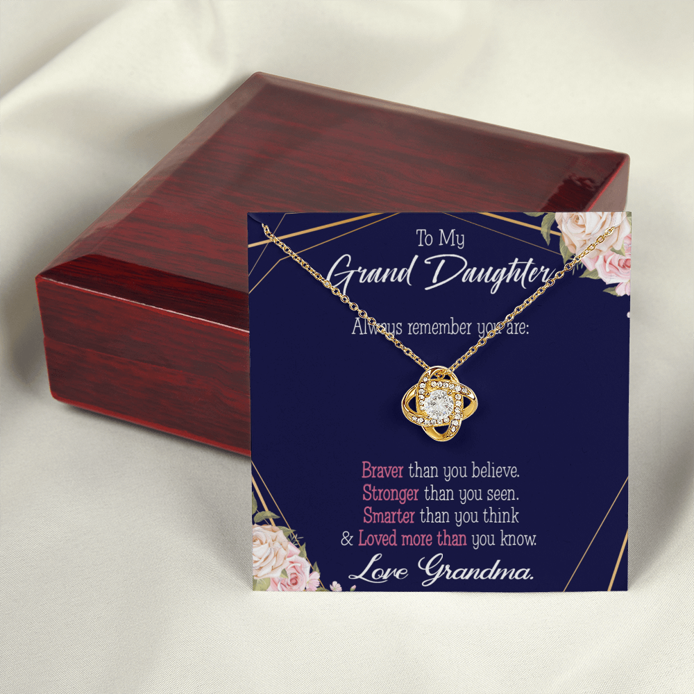 To My Granddaughter Always Remember From Grandma Infinity Knot Necklace Message Card-Express Your Love Gifts