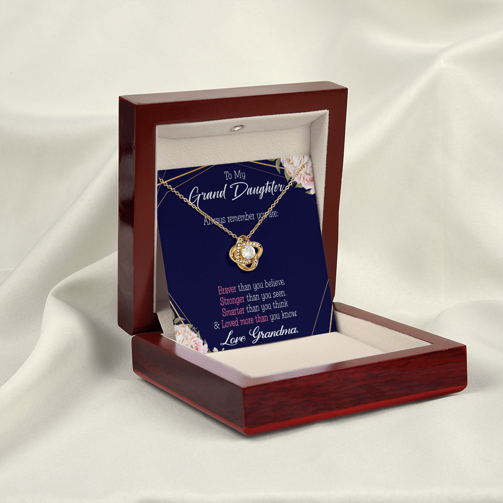 To My Granddaughter Always Remember From Grandma Infinity Knot Necklace Message Card-Express Your Love Gifts