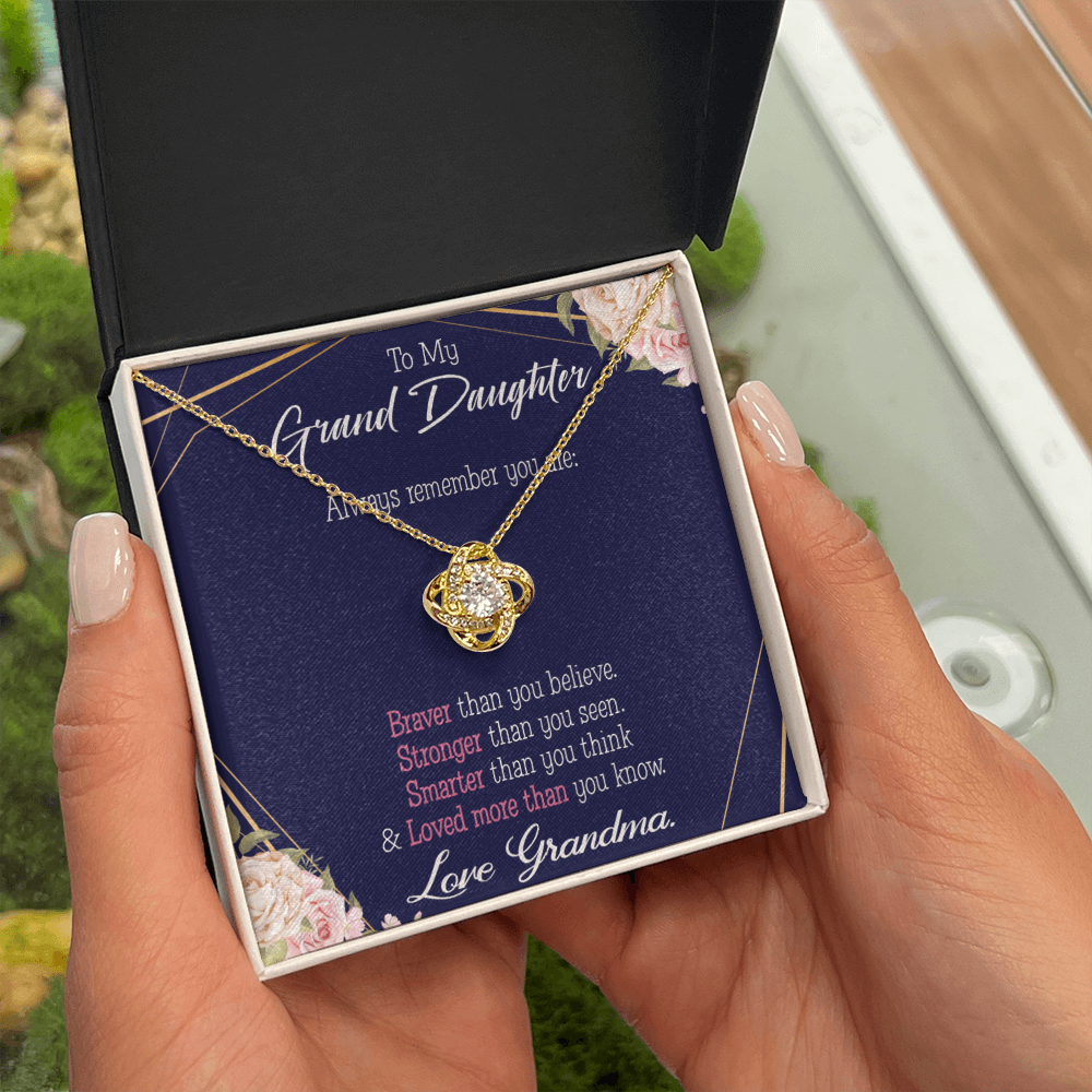 To My Granddaughter Always Remember From Grandma Infinity Knot Necklace Message Card-Express Your Love Gifts
