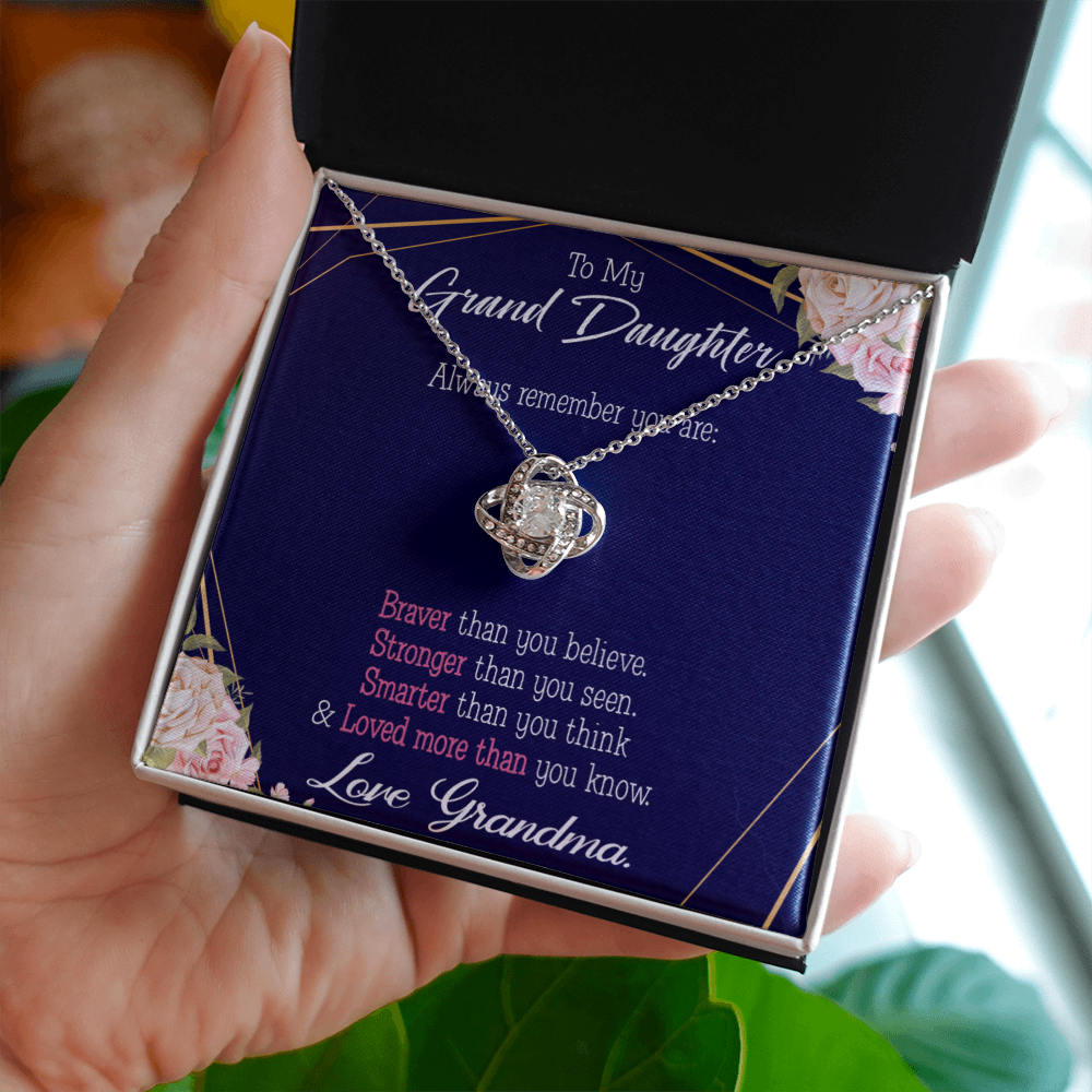 To My Granddaughter Always Remember From Grandma Infinity Knot Necklace Message Card-Express Your Love Gifts