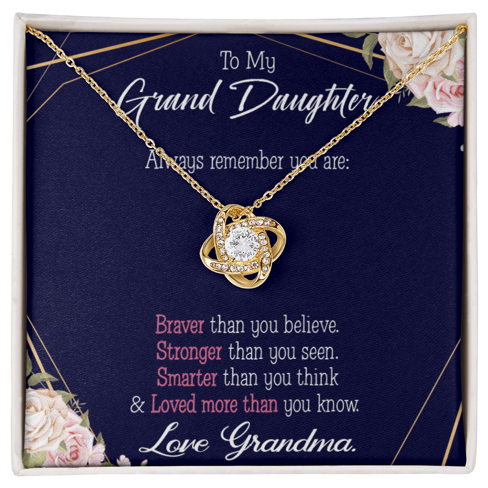 To My Granddaughter Always Remember From Grandma Infinity Knot Necklace Message Card-Express Your Love Gifts