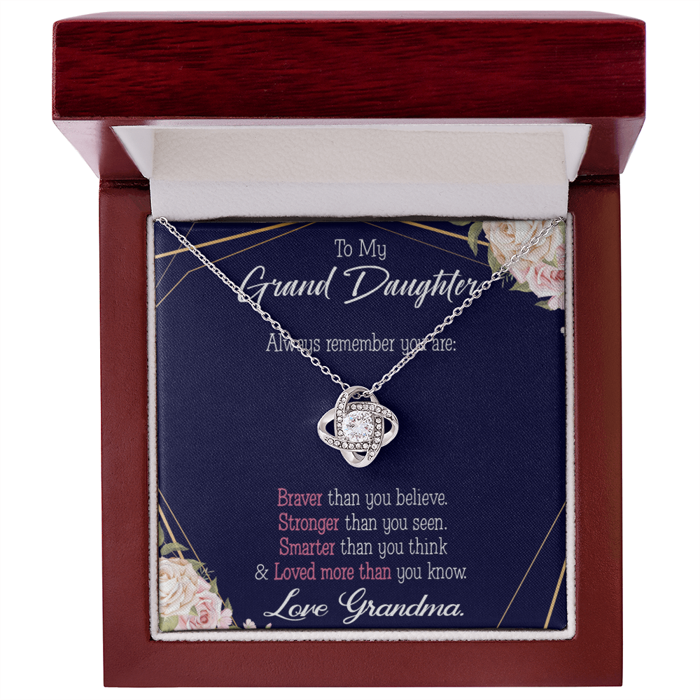 To My Granddaughter Always Remember From Grandma Infinity Knot Necklace Message Card-Express Your Love Gifts