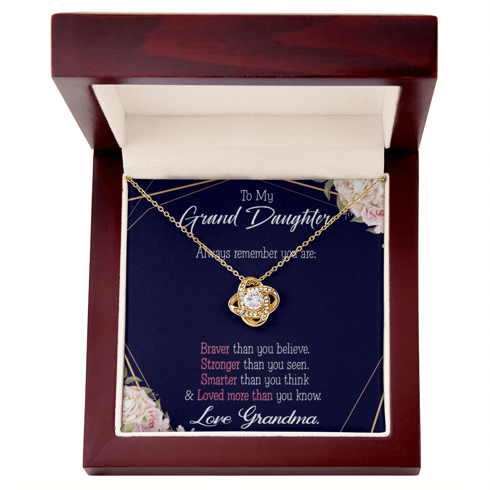 To My Granddaughter Always Remember From Grandma Infinity Knot Necklace Message Card-Express Your Love Gifts