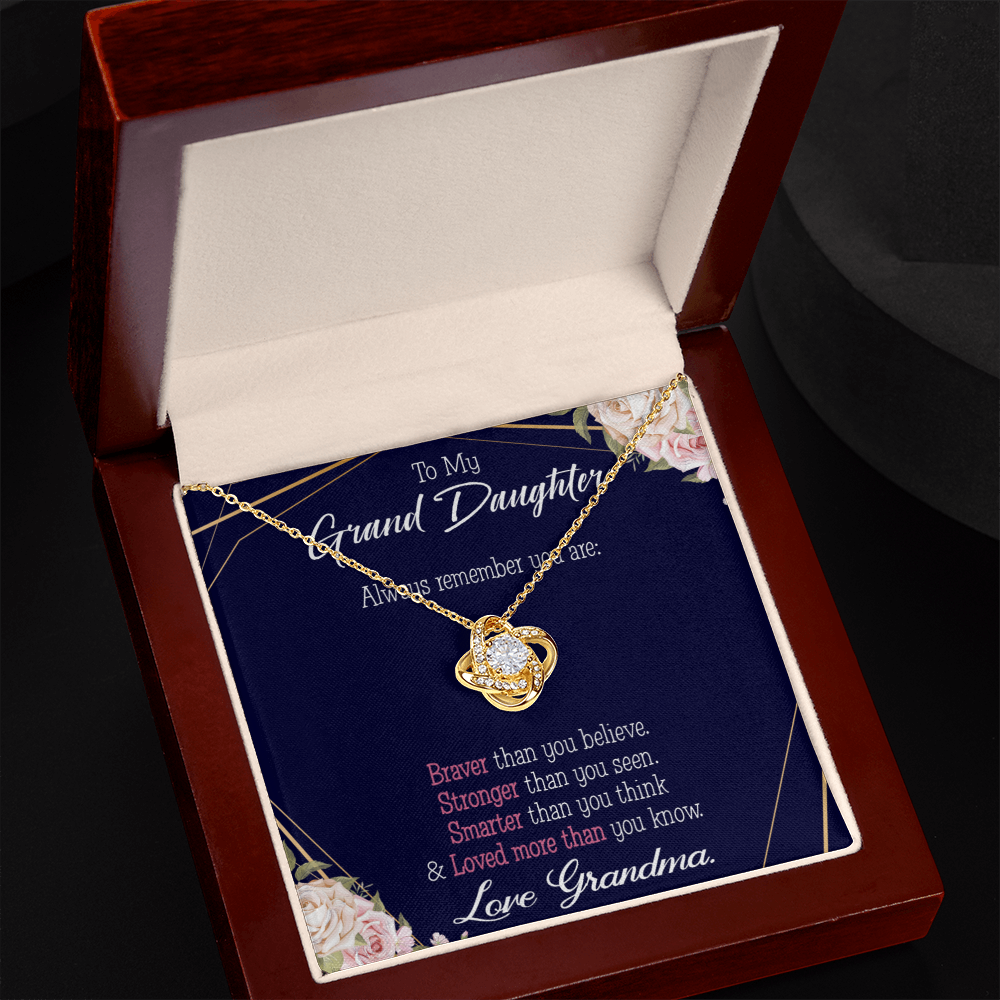 To My Granddaughter Always Remember From Grandma Infinity Knot Necklace Message Card-Express Your Love Gifts