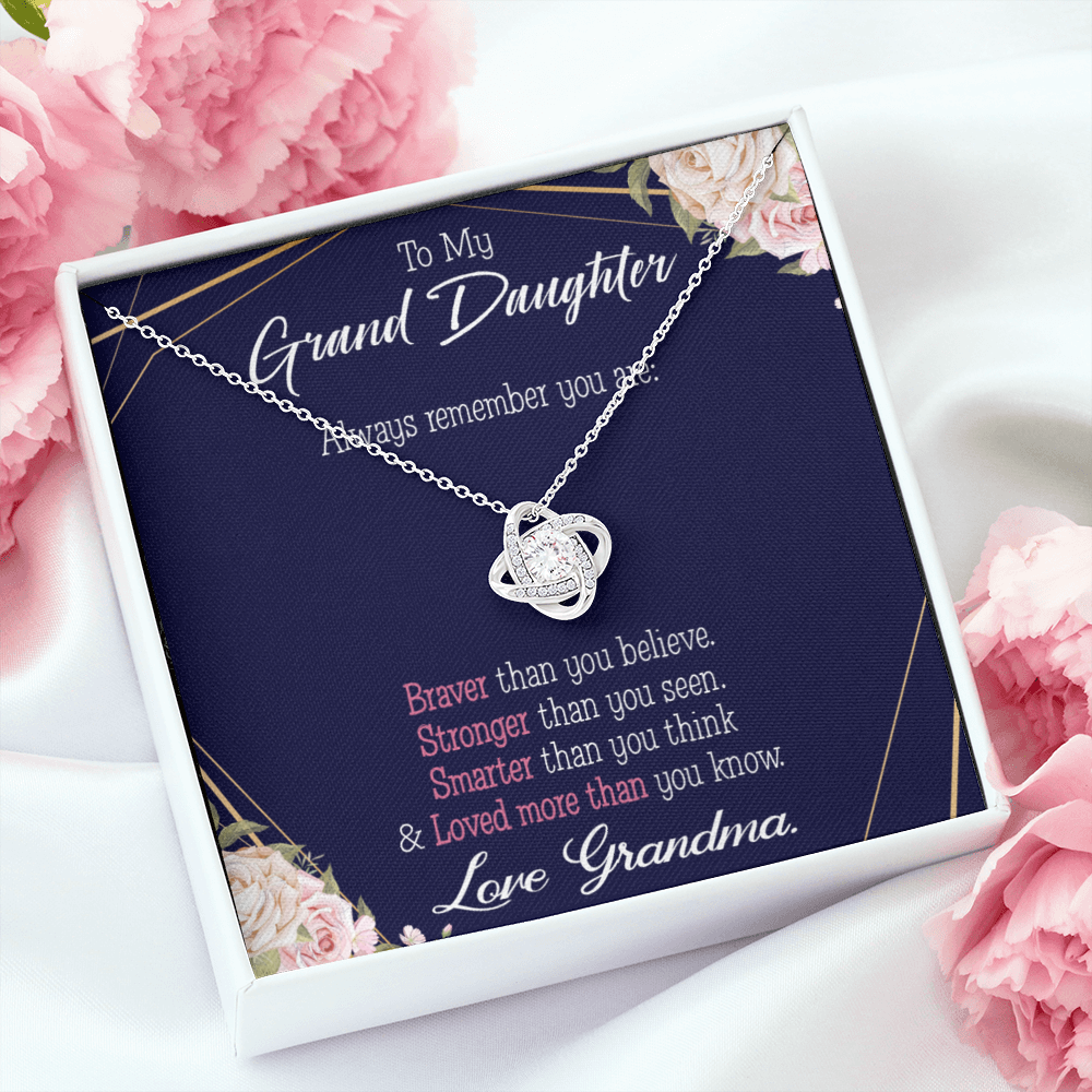 To My Granddaughter Always Remember From Grandma Infinity Knot Necklace Message Card-Express Your Love Gifts