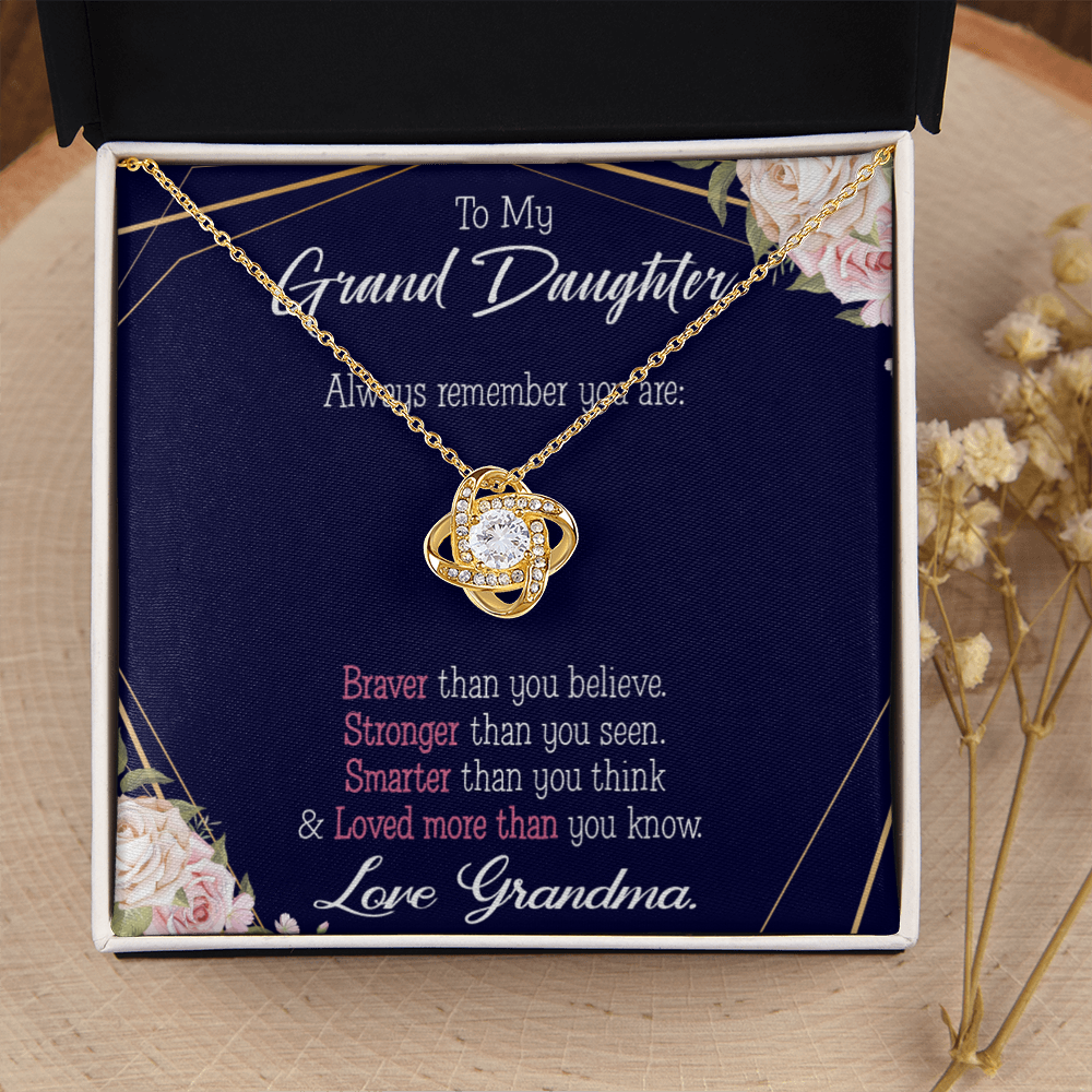 To My Granddaughter Always Remember From Grandma Infinity Knot Necklace Message Card-Express Your Love Gifts