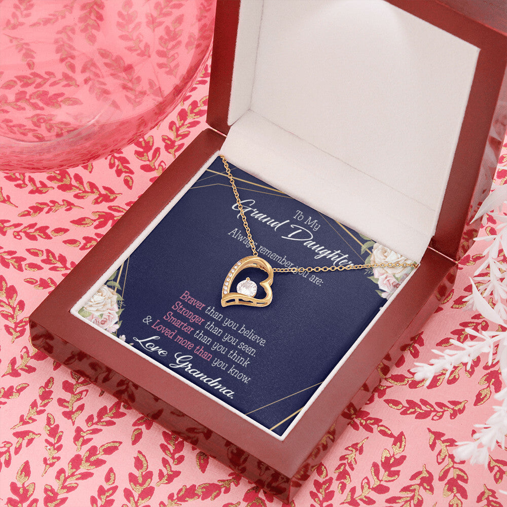 To My Granddaughter Always Remember Granddaughter From Grandma Forever Necklace w Message Card-Express Your Love Gifts
