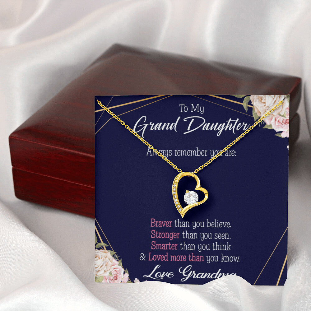 To My Granddaughter Always Remember Granddaughter From Grandma Forever Necklace w Message Card-Express Your Love Gifts