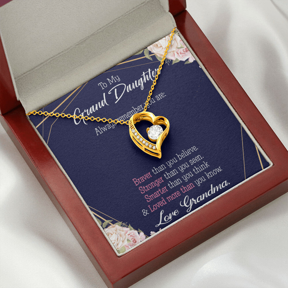 To My Granddaughter Always Remember Granddaughter From Grandma Forever Necklace w Message Card-Express Your Love Gifts