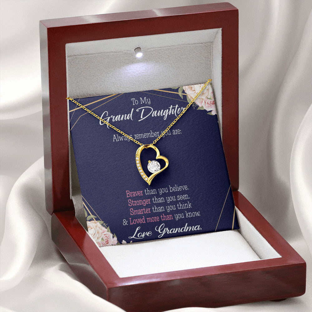 To My Granddaughter Always Remember Granddaughter From Grandma Forever Necklace w Message Card-Express Your Love Gifts