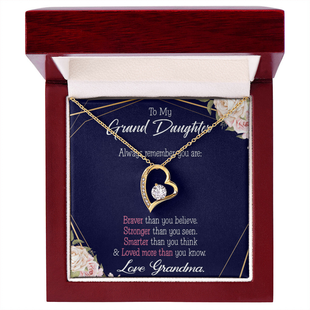 To My Granddaughter Always Remember Granddaughter From Grandma Forever Necklace w Message Card-Express Your Love Gifts