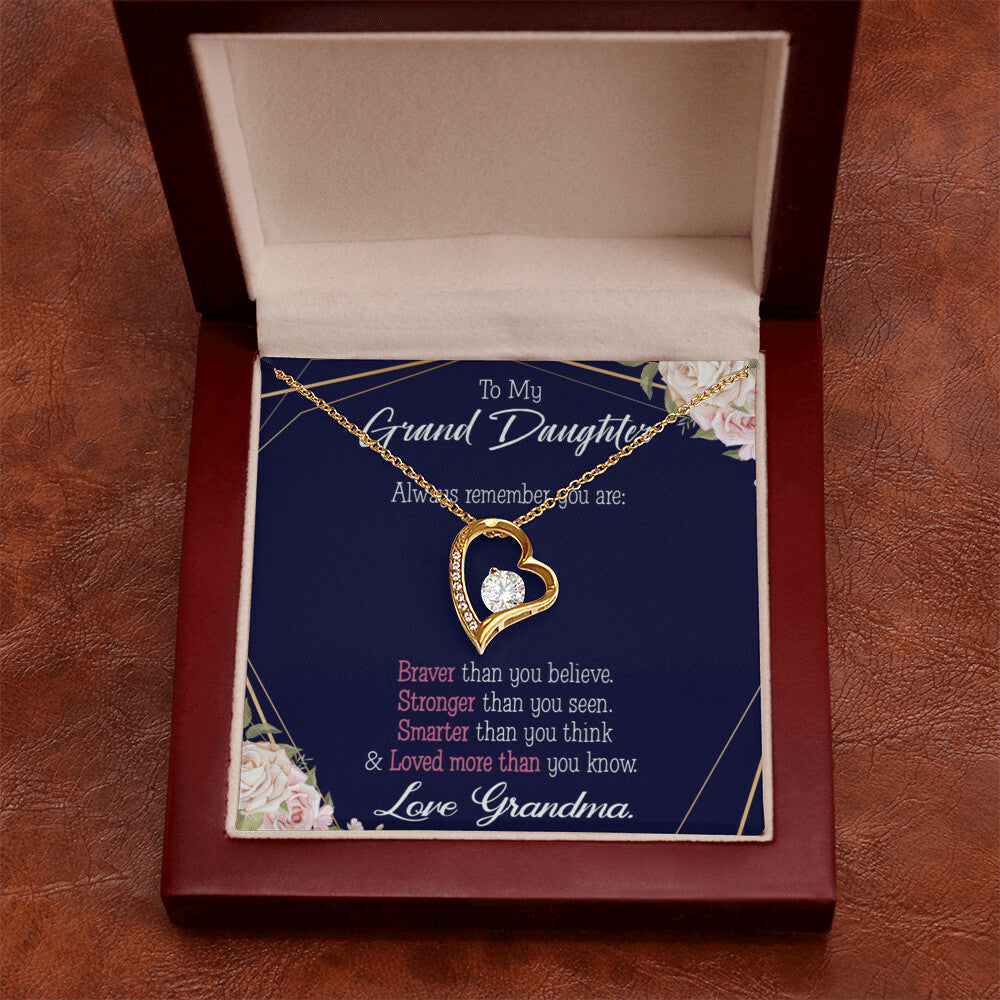 To My Granddaughter Always Remember Granddaughter From Grandma Forever Necklace w Message Card-Express Your Love Gifts