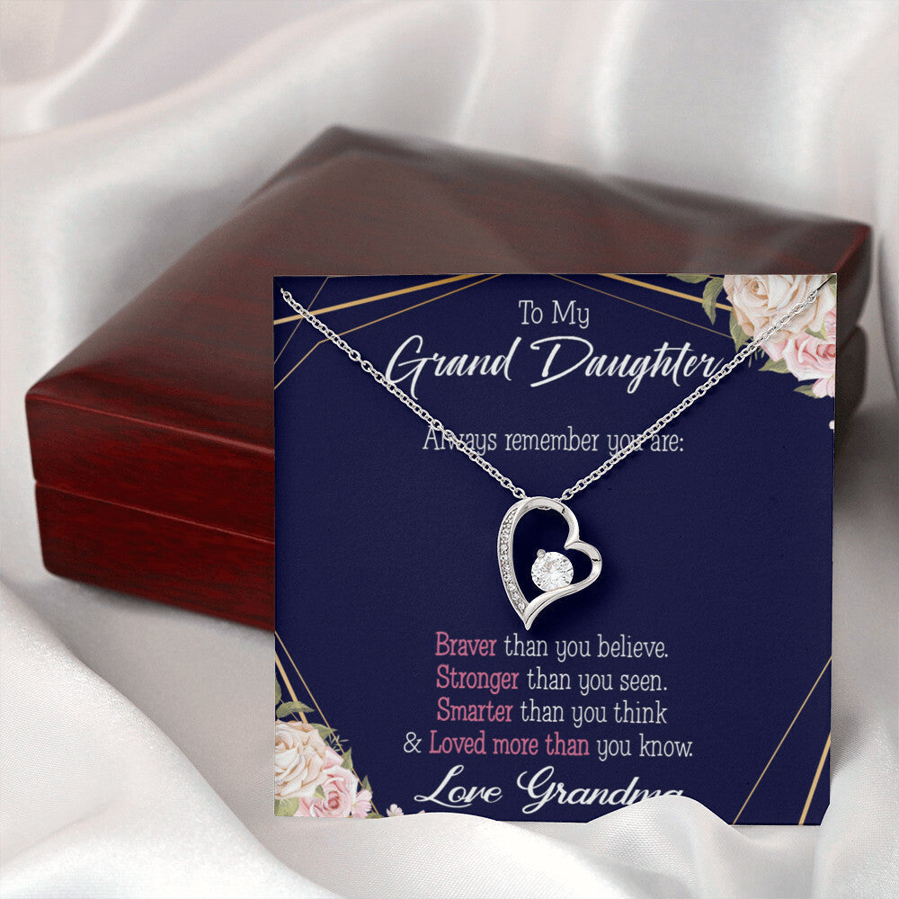 To My Granddaughter Always Remember Granddaughter From Grandma Forever Necklace w Message Card-Express Your Love Gifts