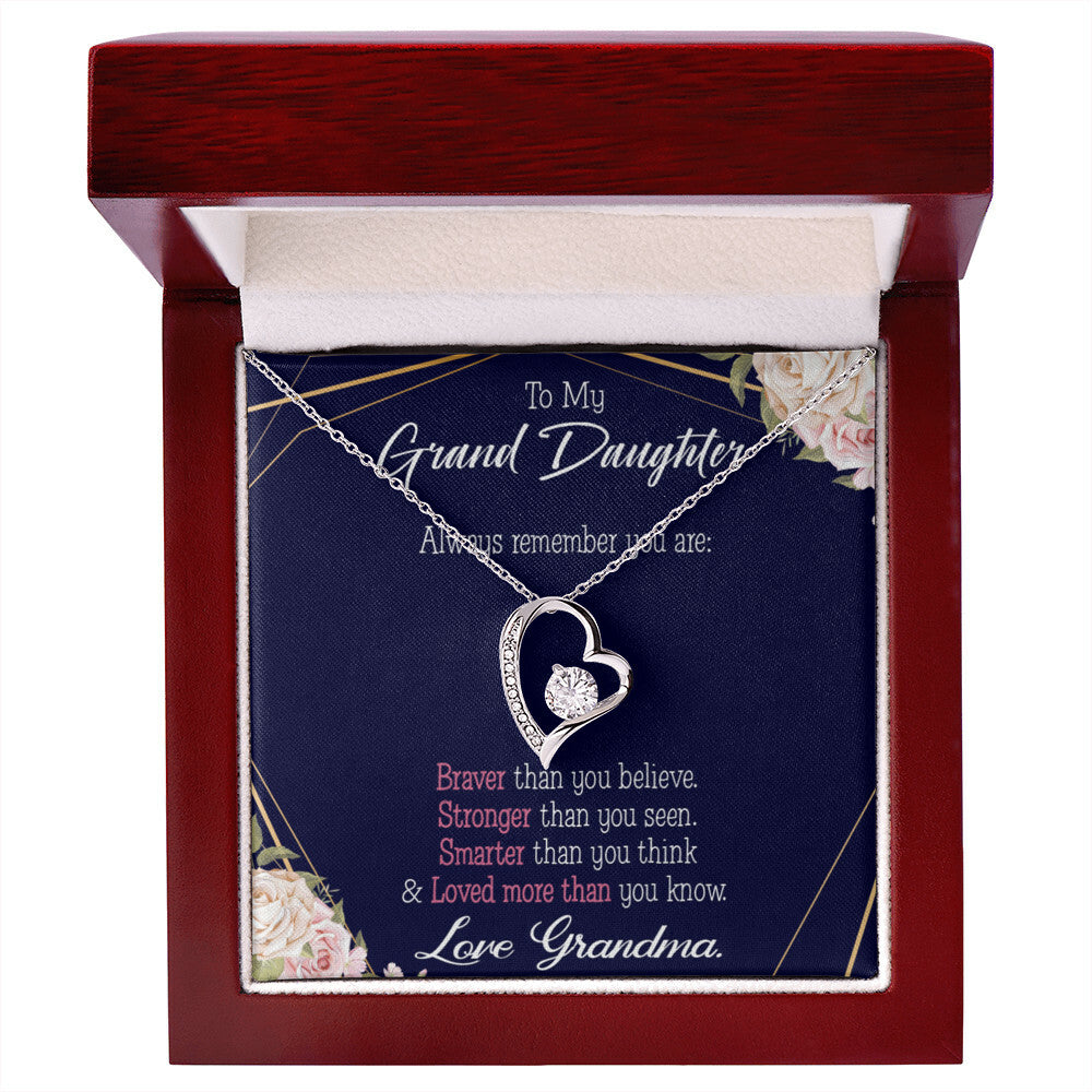 To My Granddaughter Always Remember Granddaughter From Grandma Forever Necklace w Message Card-Express Your Love Gifts