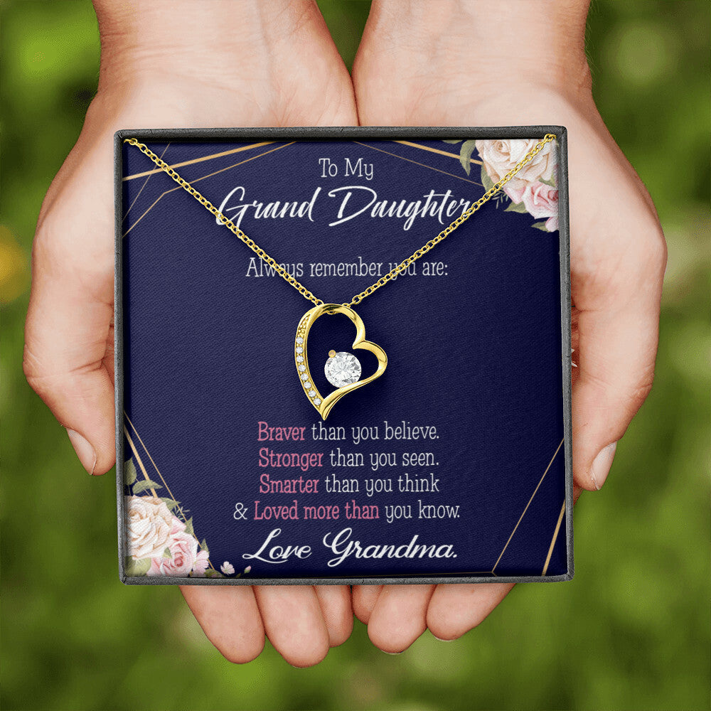 To My Granddaughter Always Remember Granddaughter From Grandma Forever Necklace w Message Card-Express Your Love Gifts