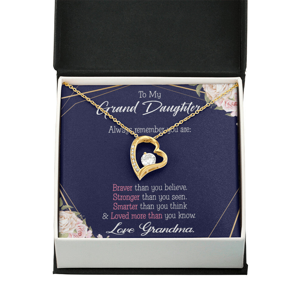 To My Granddaughter Always Remember Granddaughter From Grandma Forever Necklace w Message Card-Express Your Love Gifts