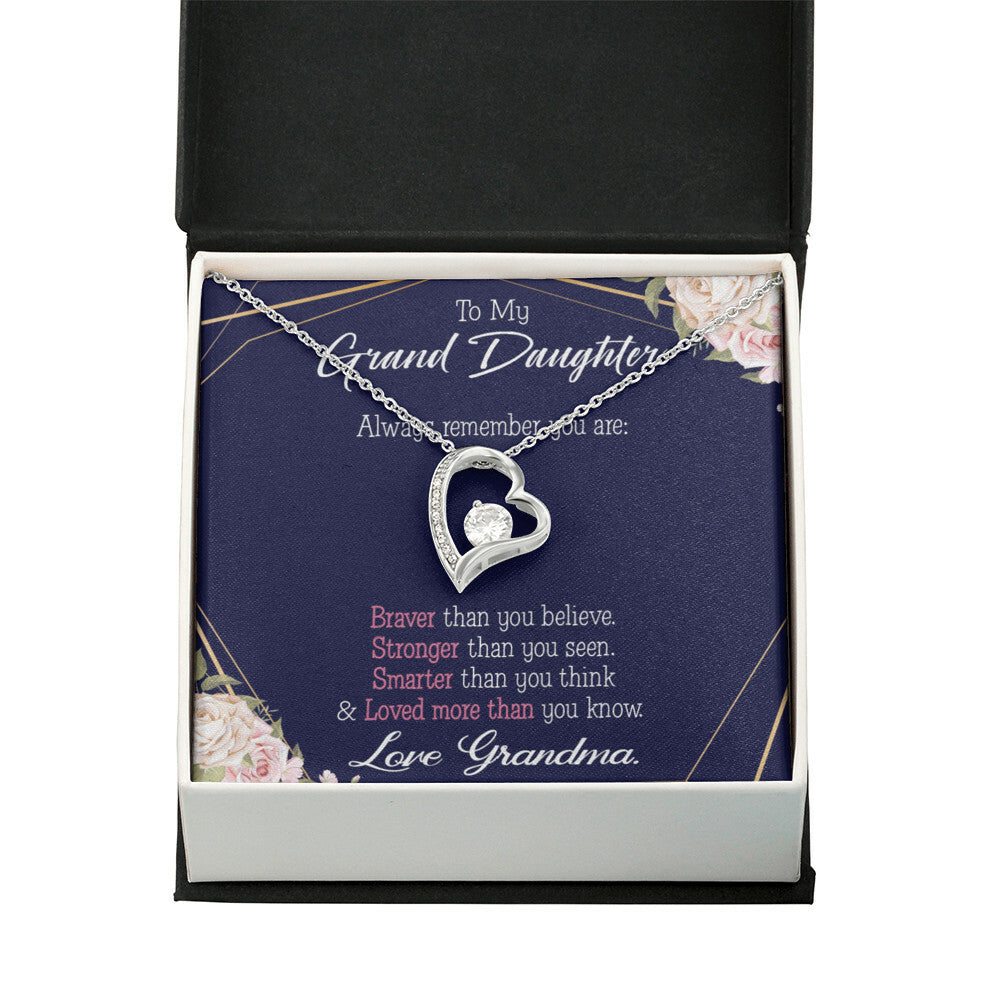 To My Granddaughter Always Remember Granddaughter From Grandma Forever Necklace w Message Card-Express Your Love Gifts