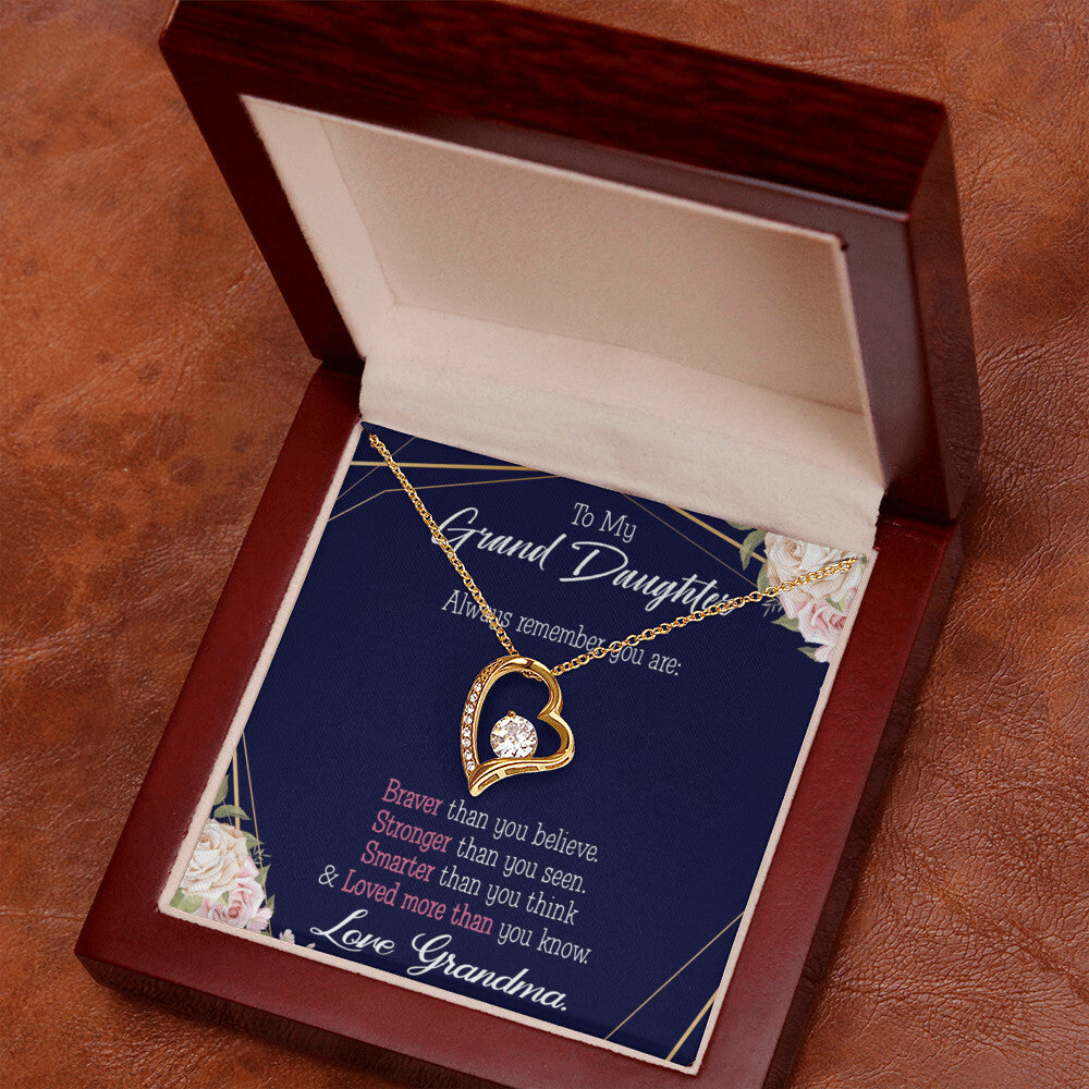 To My Granddaughter Always Remember Granddaughter From Grandma Forever Necklace w Message Card-Express Your Love Gifts