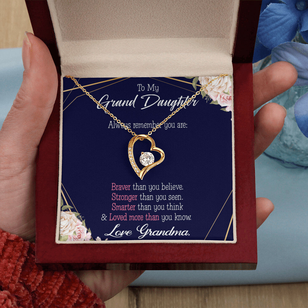To My Granddaughter Always Remember Granddaughter From Grandma Forever Necklace w Message Card-Express Your Love Gifts
