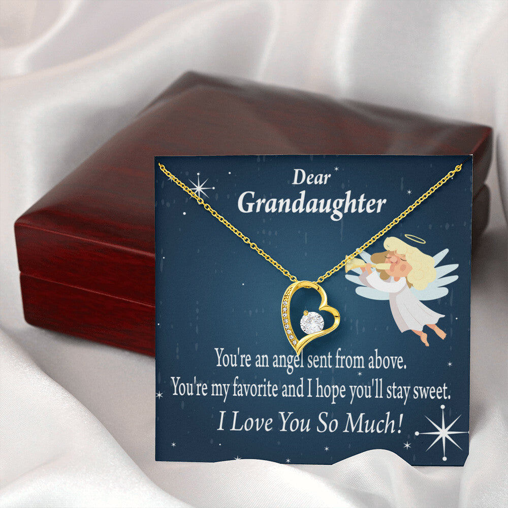 To My Granddaughter Angel Granddaughter Forever Necklace w Message Card-Express Your Love Gifts