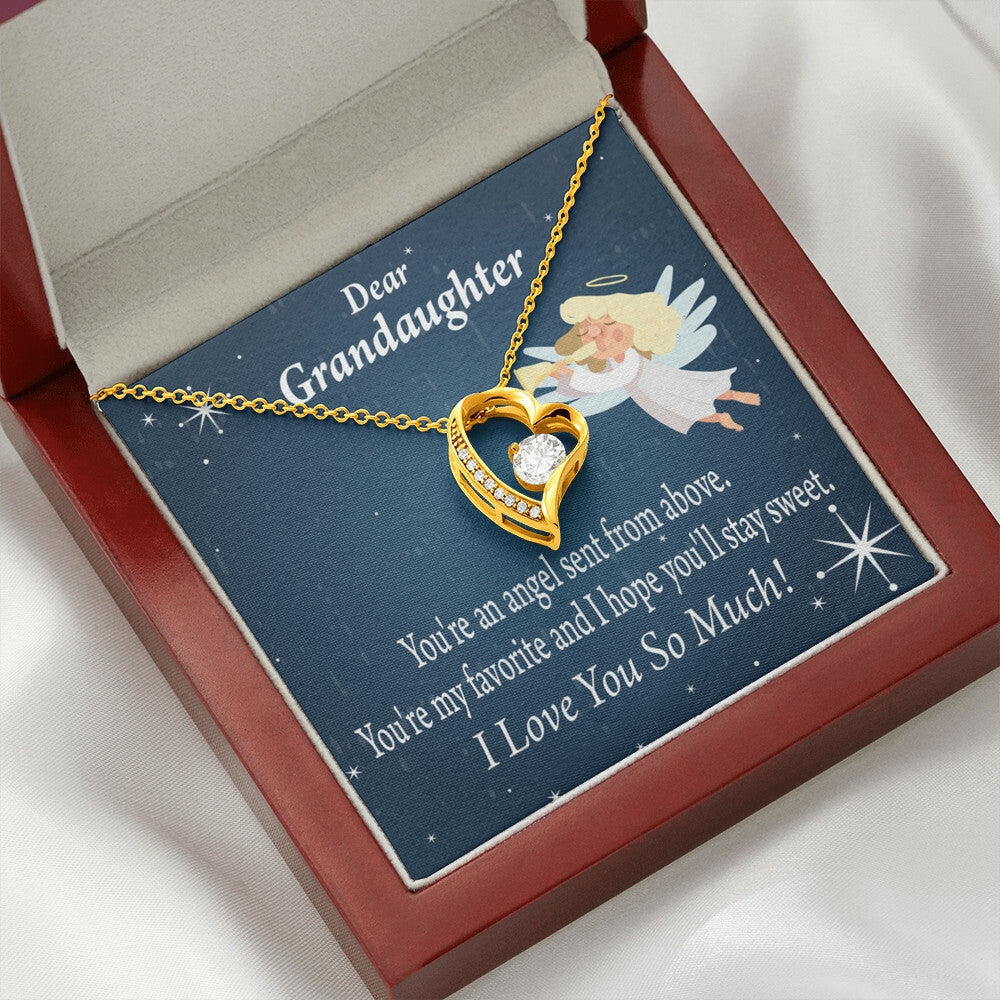 To My Granddaughter Angel Granddaughter Forever Necklace w Message Card-Express Your Love Gifts