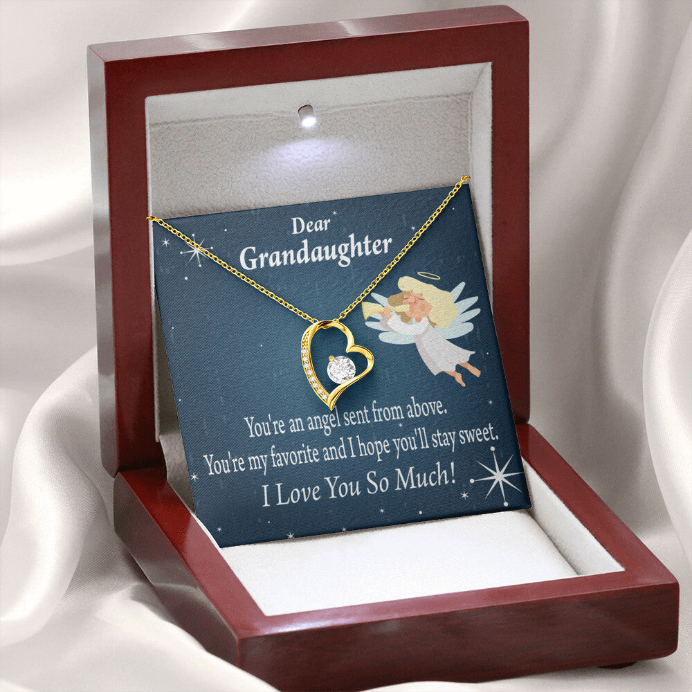 To My Granddaughter Angel Granddaughter Forever Necklace w Message Card-Express Your Love Gifts
