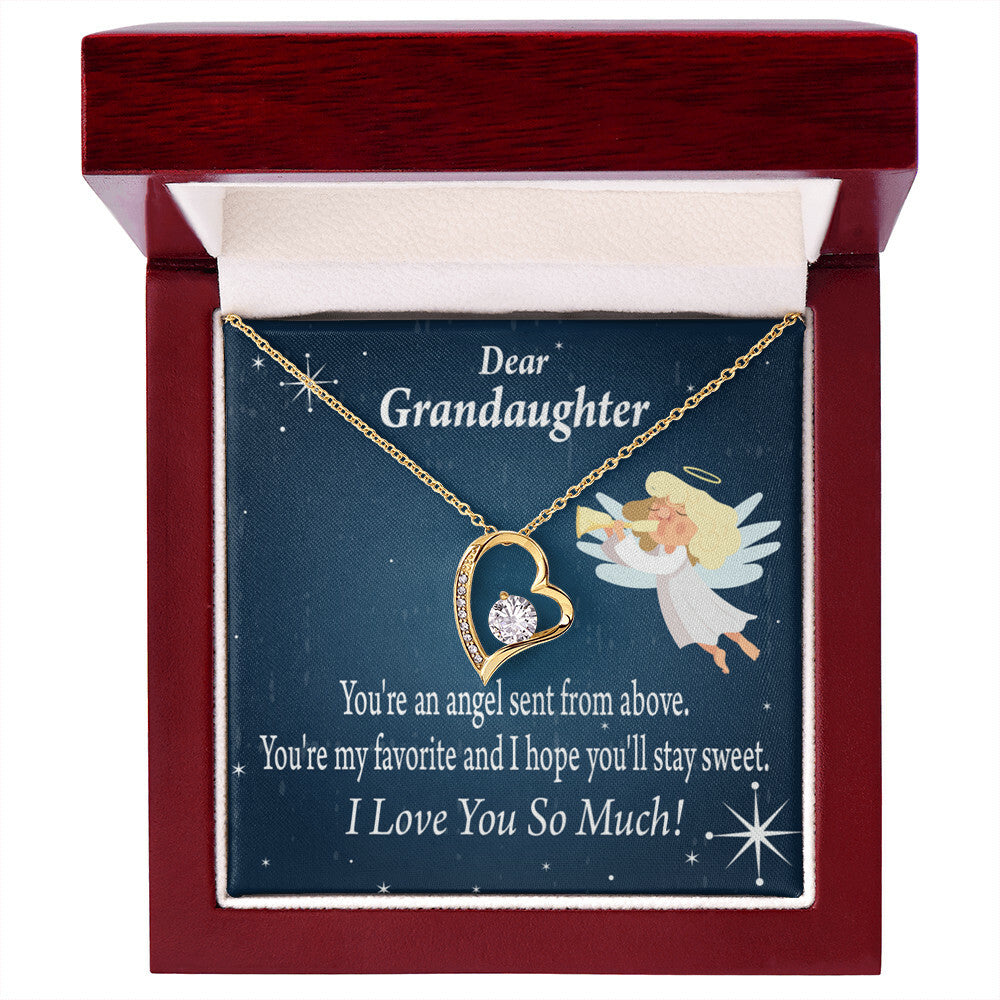 To My Granddaughter Angel Granddaughter Forever Necklace w Message Card-Express Your Love Gifts