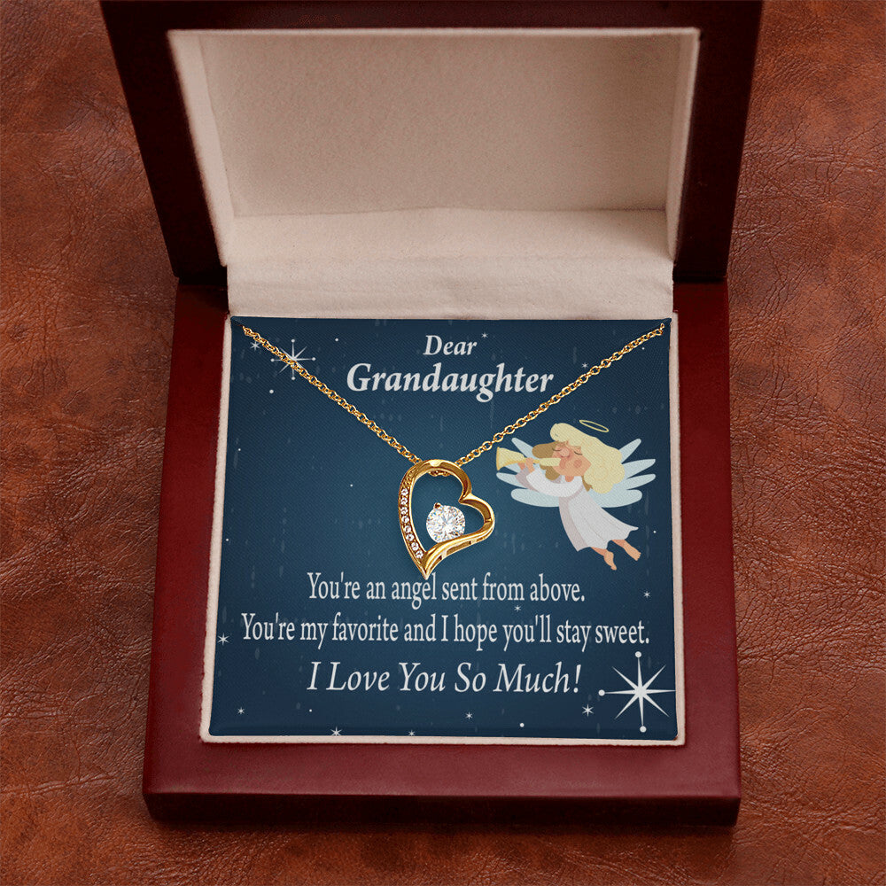To My Granddaughter Angel Granddaughter Forever Necklace w Message Card-Express Your Love Gifts