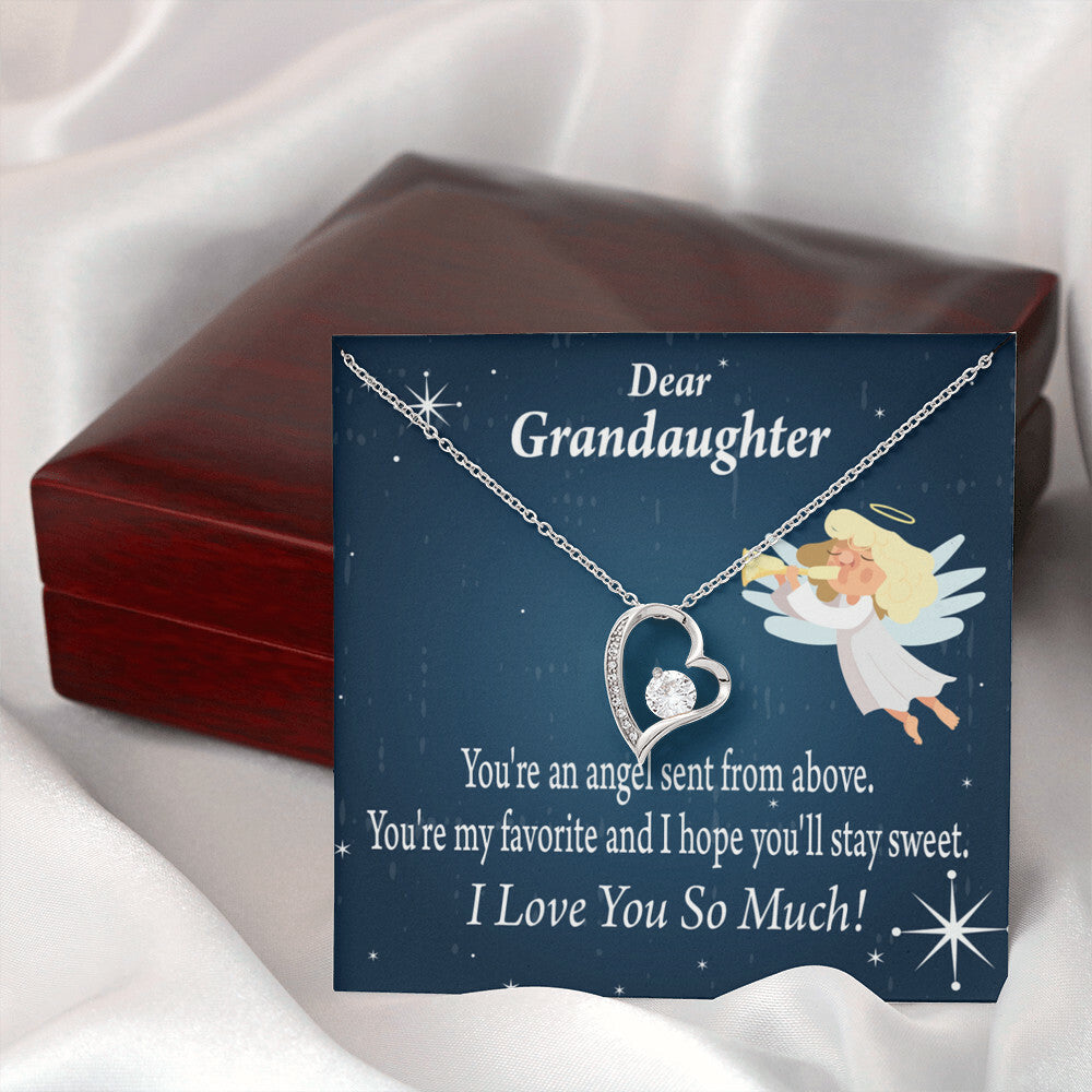 To My Granddaughter Angel Granddaughter Forever Necklace w Message Card-Express Your Love Gifts