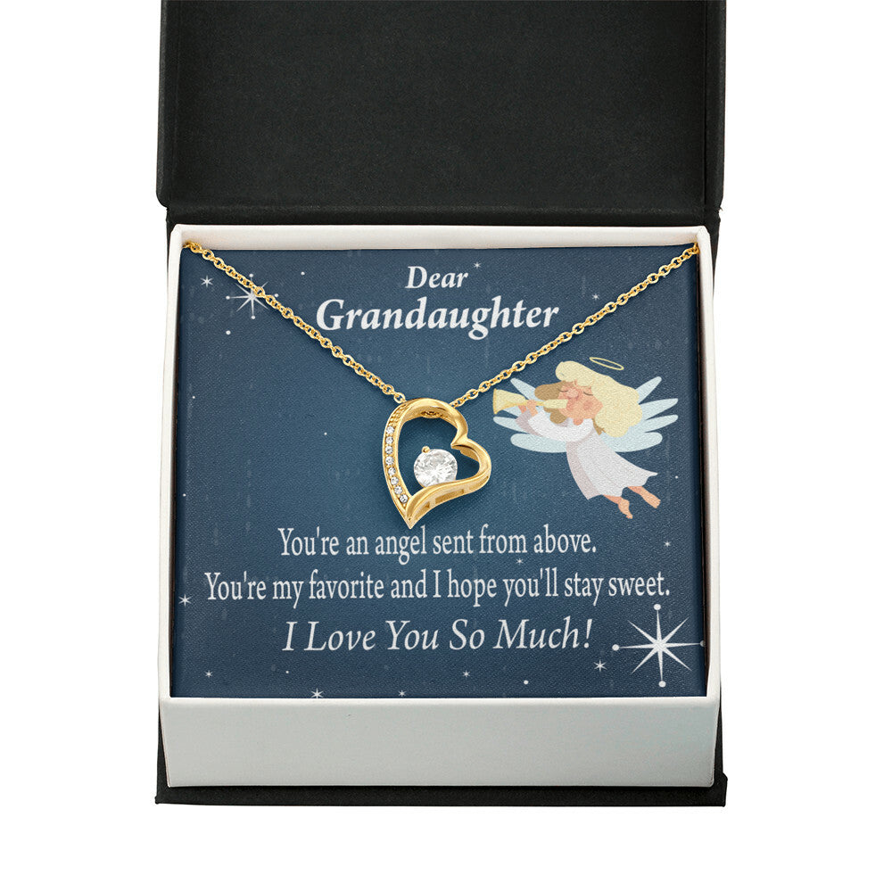 To My Granddaughter Angel Granddaughter Forever Necklace w Message Card-Express Your Love Gifts