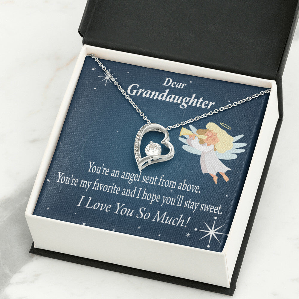 To My Granddaughter Angel Granddaughter Forever Necklace w Message Card-Express Your Love Gifts