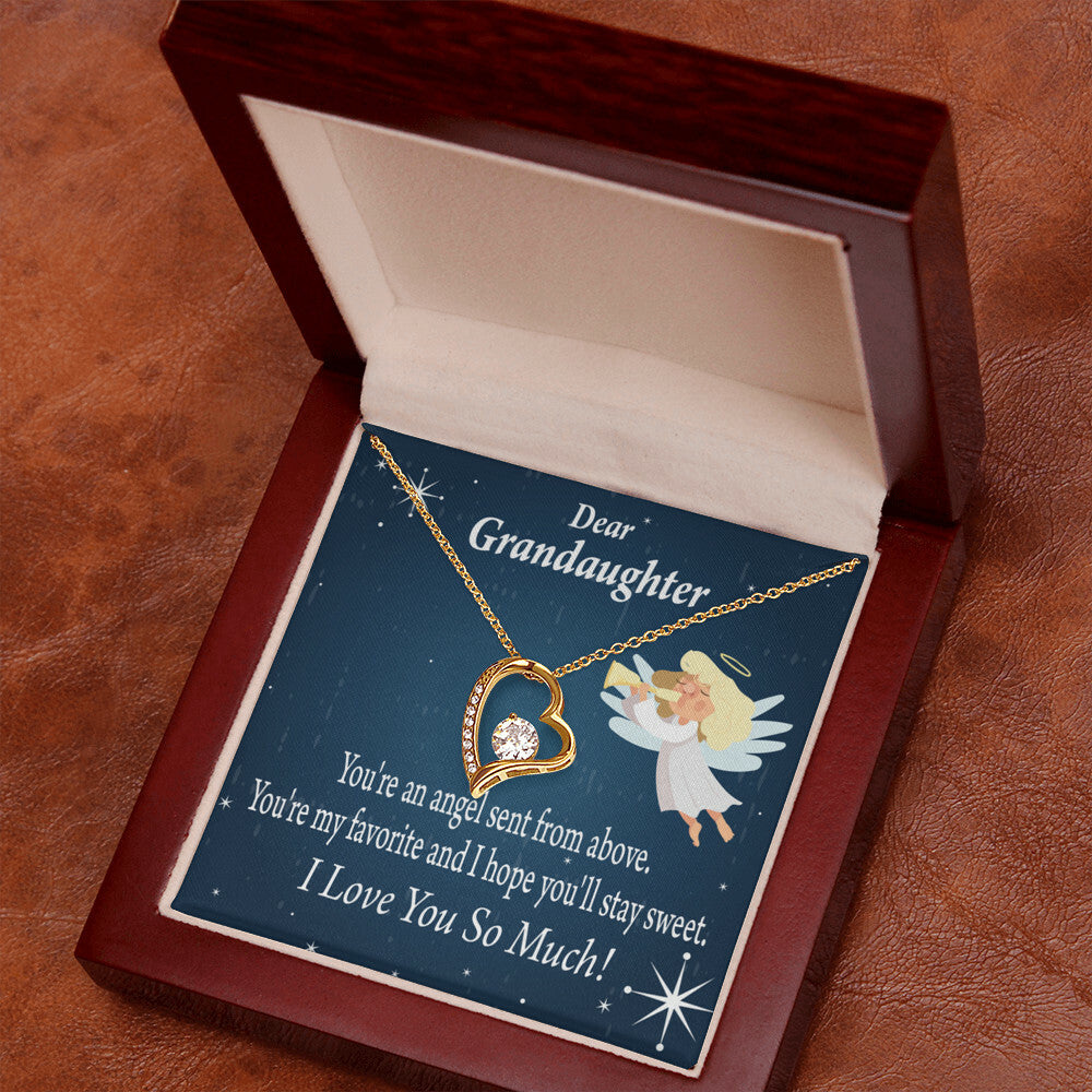 To My Granddaughter Angel Granddaughter Forever Necklace w Message Card-Express Your Love Gifts