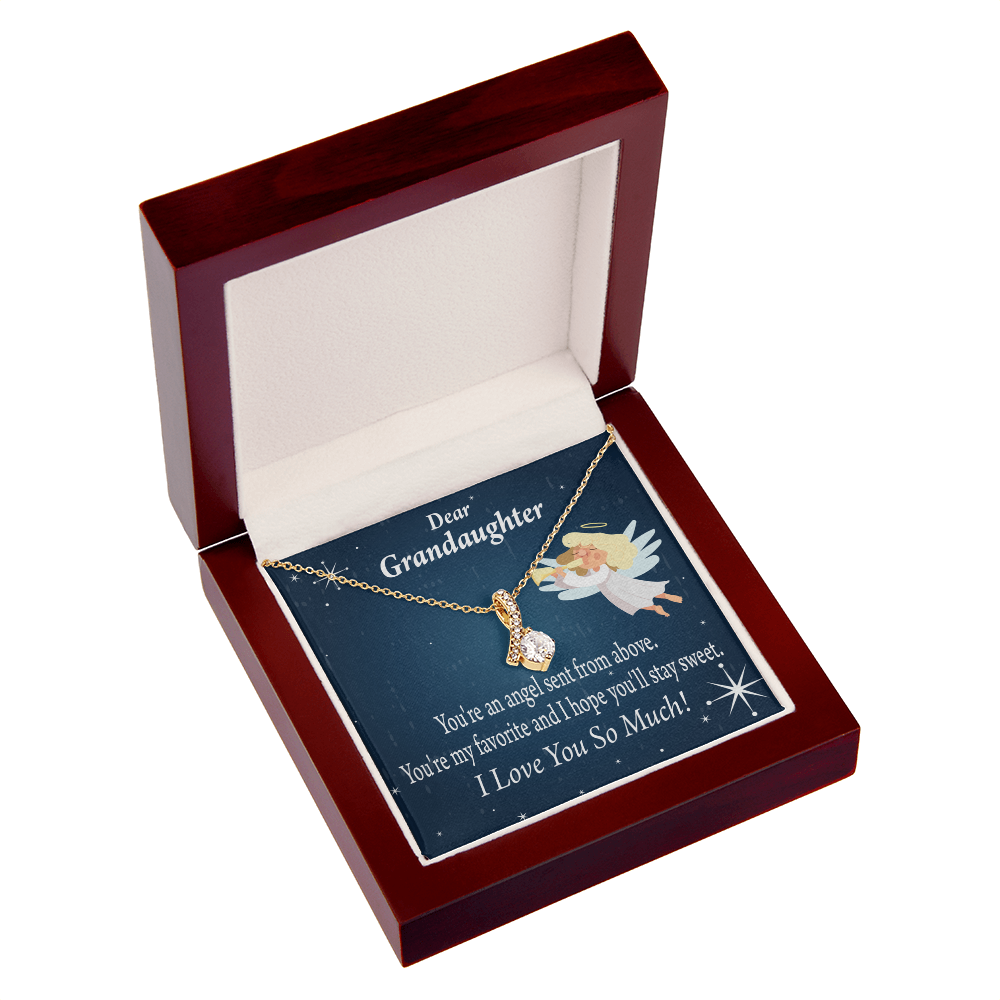 To My Granddaughter Angel Granddaughter From Grandma Alluring Ribbon Necklace Message Card-Express Your Love Gifts
