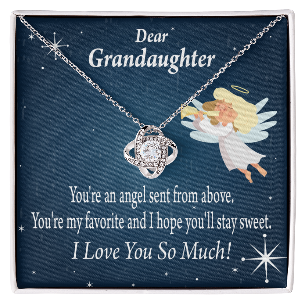 To My Granddaughter Angel Granddaughter Infinity Knot Necklace Message Card-Express Your Love Gifts