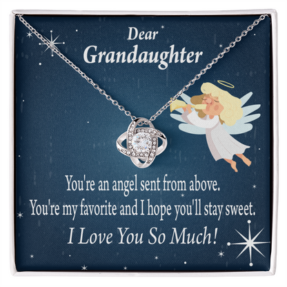 To My Granddaughter Angel Granddaughter Infinity Knot Necklace Message Card-Express Your Love Gifts
