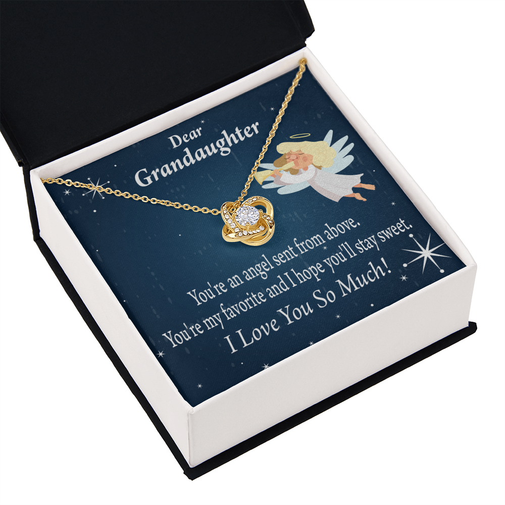 To My Granddaughter Angel Granddaughter Infinity Knot Necklace Message Card-Express Your Love Gifts