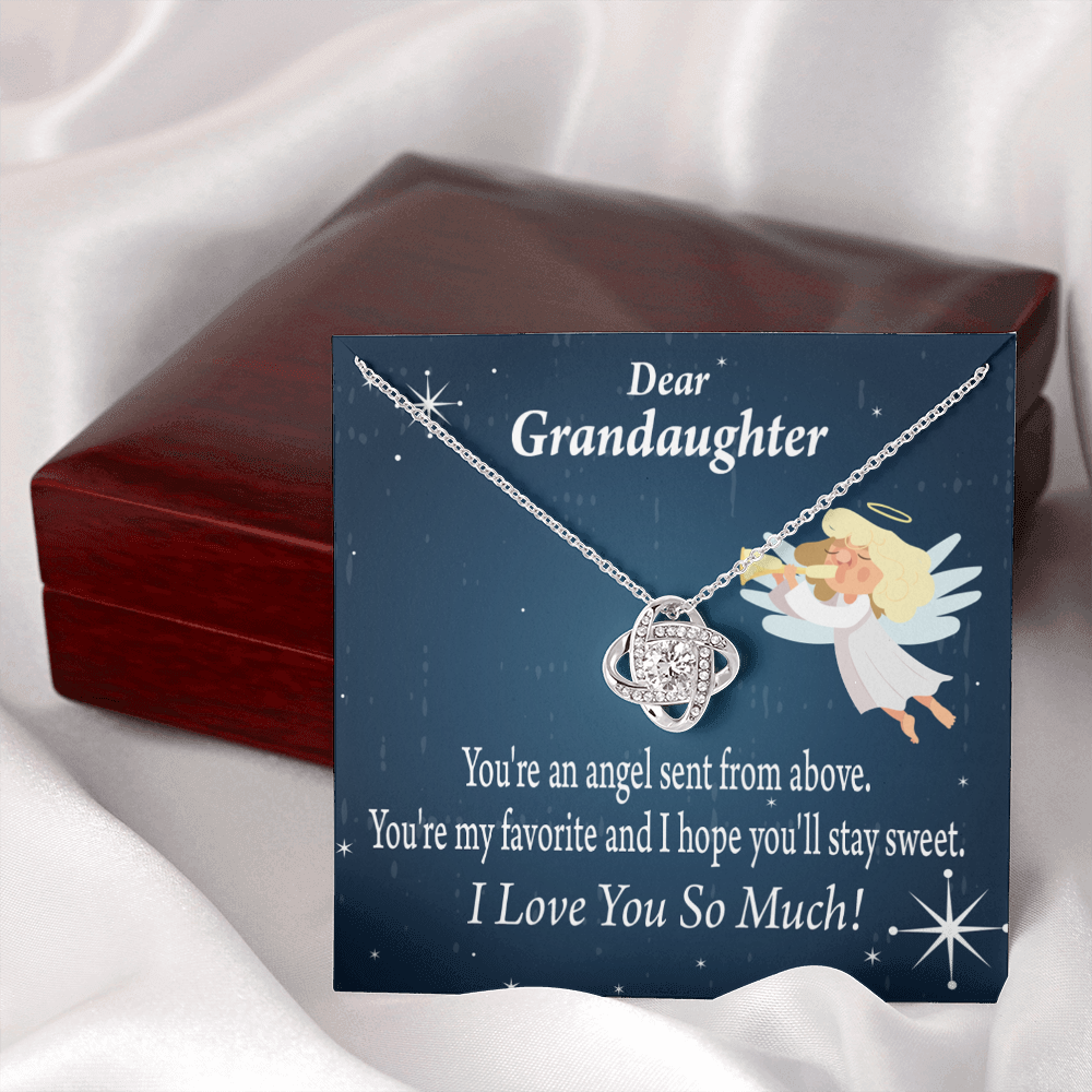 To My Granddaughter Angel Granddaughter Infinity Knot Necklace Message Card-Express Your Love Gifts