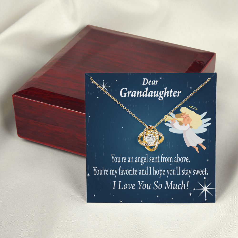 To My Granddaughter Angel Granddaughter Infinity Knot Necklace Message Card-Express Your Love Gifts