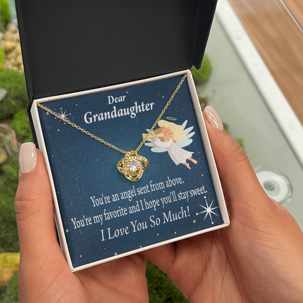 To My Granddaughter Angel Granddaughter Infinity Knot Necklace Message Card-Express Your Love Gifts