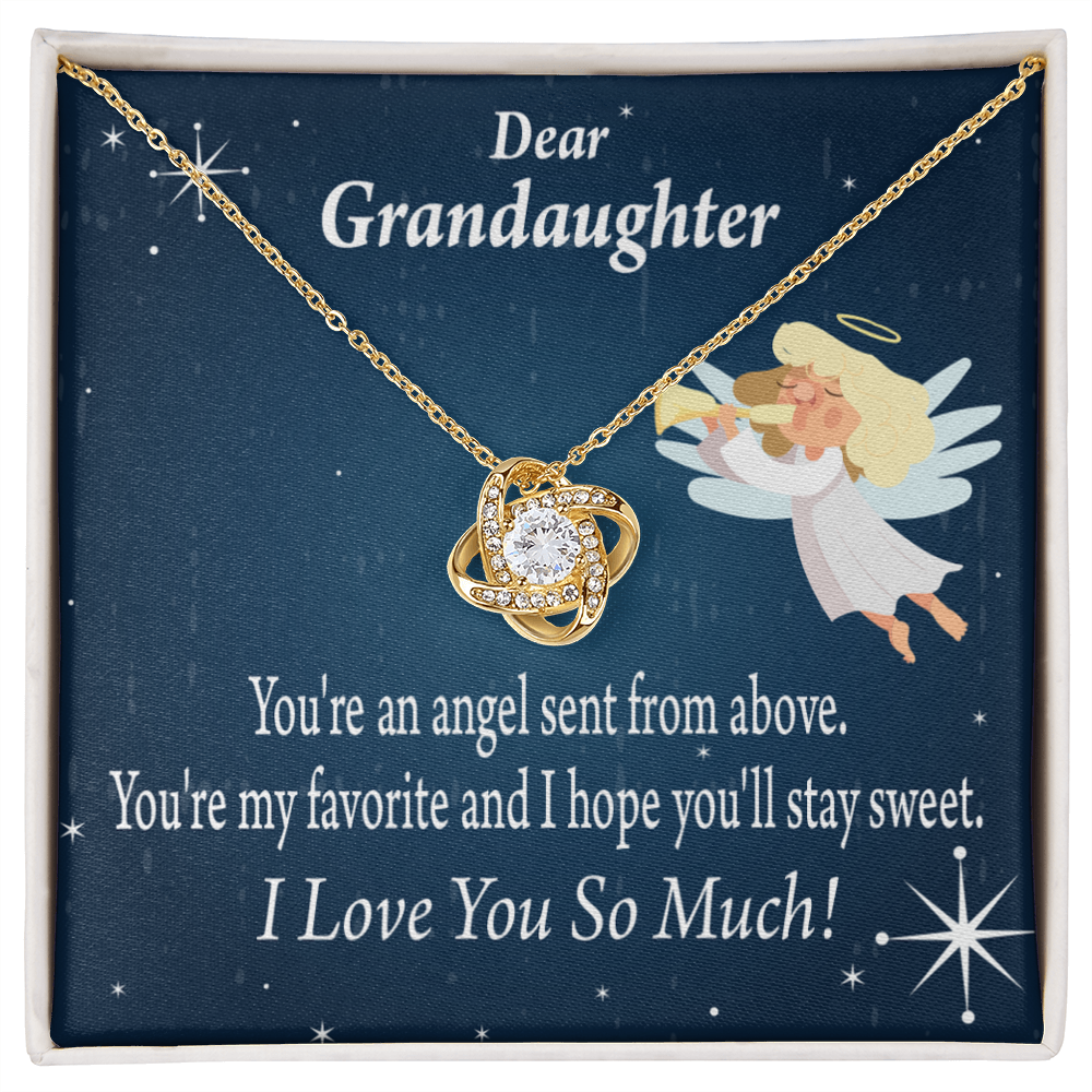 To My Granddaughter Angel Granddaughter Infinity Knot Necklace Message Card-Express Your Love Gifts