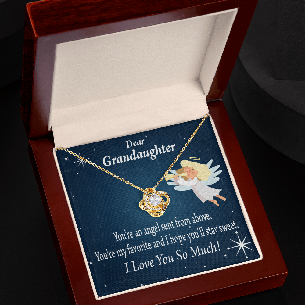 To My Granddaughter Angel Granddaughter Infinity Knot Necklace Message Card-Express Your Love Gifts