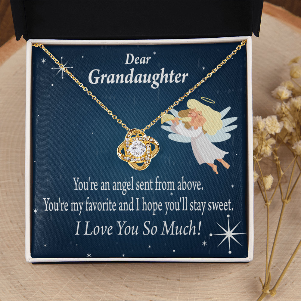 To My Granddaughter Angel Granddaughter Infinity Knot Necklace Message Card-Express Your Love Gifts