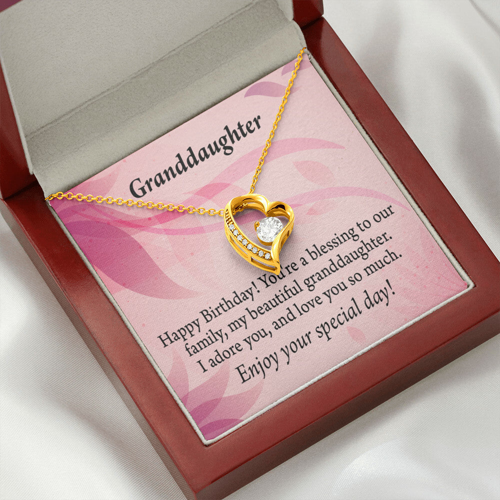 To My Granddaughter Beautiful Granddaughter Birthday Message Forever Necklace w Message Card-Express Your Love Gifts
