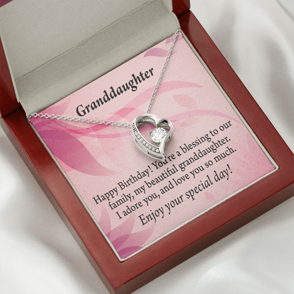 To My Granddaughter Beautiful Granddaughter Birthday Message Forever Necklace w Message Card-Express Your Love Gifts