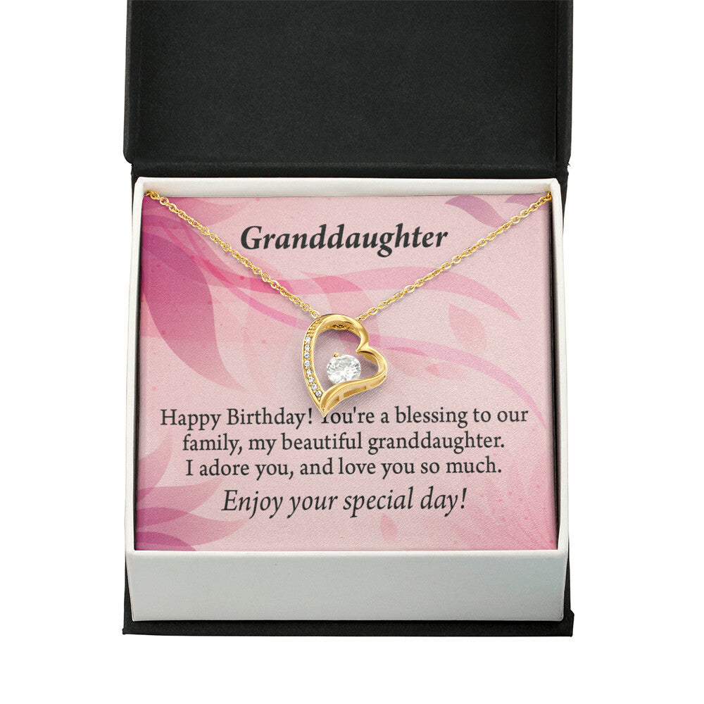 To My Granddaughter Beautiful Granddaughter Birthday Message Forever Necklace w Message Card-Express Your Love Gifts