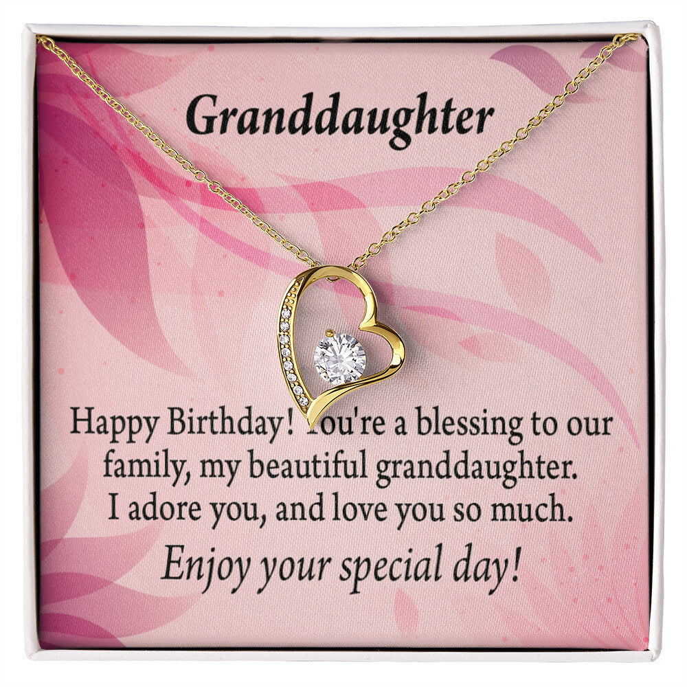 To My Granddaughter Beautiful Granddaughter Birthday Message Forever Necklace w Message Card-Express Your Love Gifts