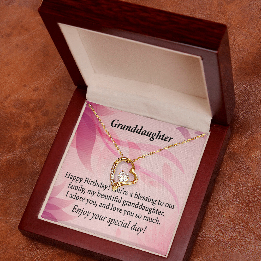 To My Granddaughter Beautiful Granddaughter Birthday Message Forever Necklace w Message Card-Express Your Love Gifts