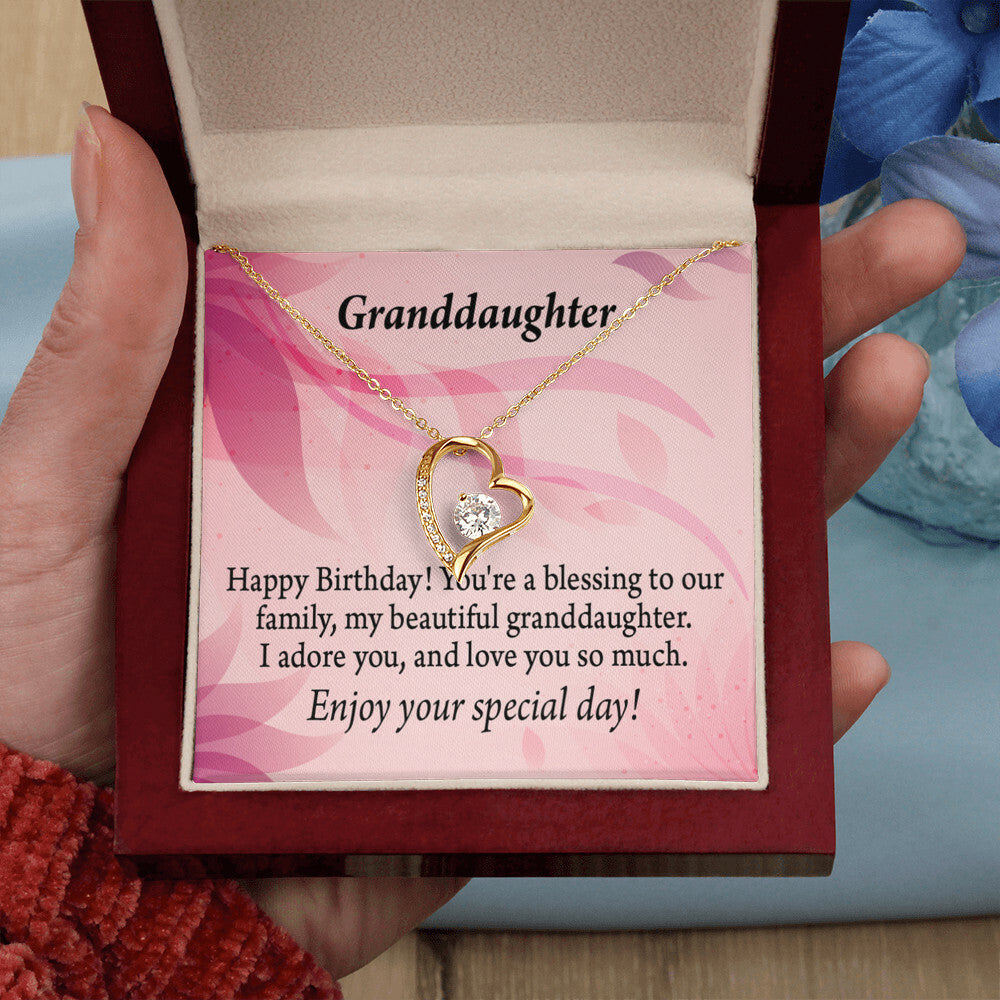To My Granddaughter Beautiful Granddaughter Birthday Message Forever Necklace w Message Card-Express Your Love Gifts