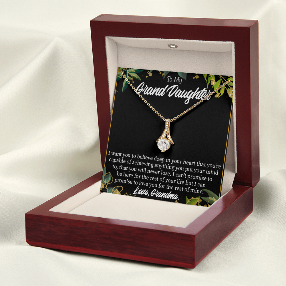 To My Granddaughter Believe Alluring Ribbon Necklace Message Card-Express Your Love Gifts