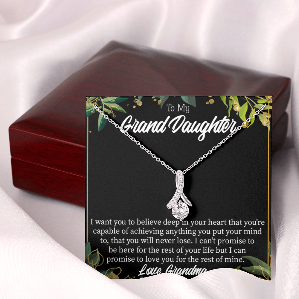 To My Granddaughter Believe Alluring Ribbon Necklace Message Card-Express Your Love Gifts